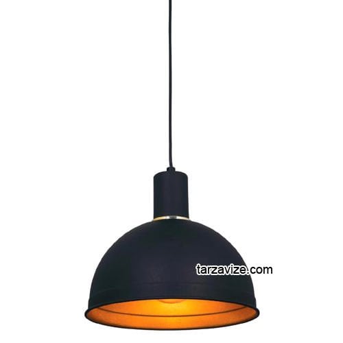 Tarzavize TRT35 Dekoratif Siyah Tekli Retro Modern Sarkıt Avize