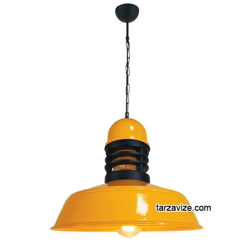 Tarzavize TRT44 Dekoratif Sarı Tekli Retro Modern Sarkıt Avize