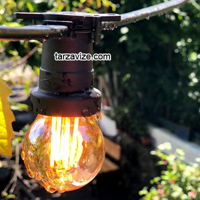 Marketcik Sıralı Bahçe Aydınlatma, Seyyar Bahçe Işıklandırma Kablosu 50 cm Aralıklı