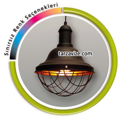 Tarzavize TLT2 Dekoratif Kafesli Siyah Tekli Retro Modern Sarkıt Avize