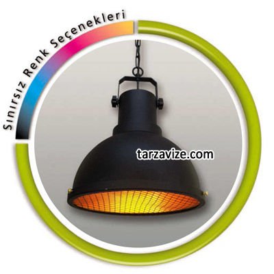 Dekoratif Siyah Tel Kafesli Tekli Retro Modern Tarz Avize