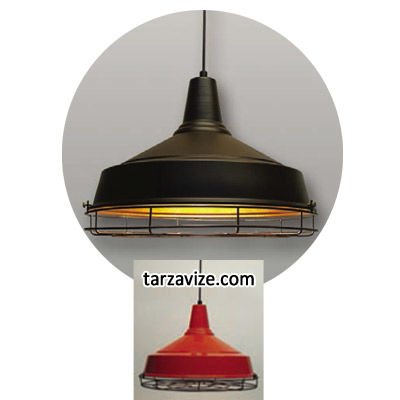 Tarzavize TLT6 Dekoratif Kafesli Siyah Tekli Retro Modern Sarkıt Avize