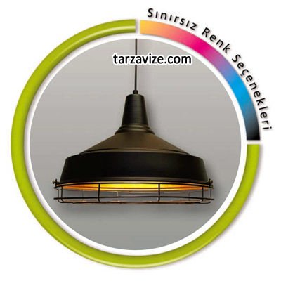 Tarzavize TLT6 Dekoratif Kafesli Siyah Tekli Retro Modern Sarkıt Avize