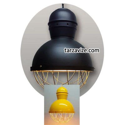 Tarzavize TLT12 Dekoratif Kafesli Siyah Tekli Retro Modern Sarkıt Avize