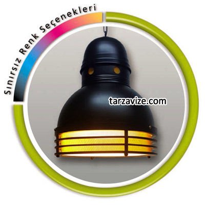 Tarzavize TLT13 Dekoratif Siyah Tekli Retro Modern Sarkıt Avize
