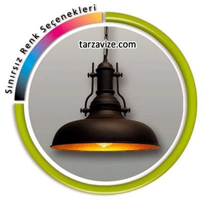 Tarzavize TLT15 Dekoratif Siyah Tekli Retro Modern Sarkıt Avize