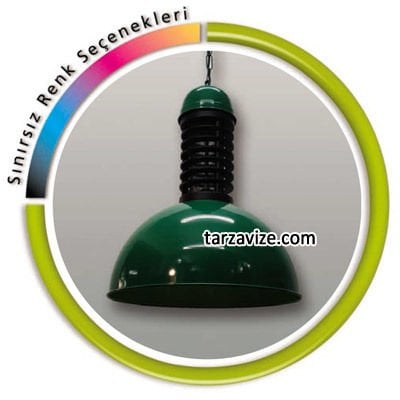 Tarzavize TLT20 Dekoratif Yeşil Tekli Retro Modern Sarkıt Avize