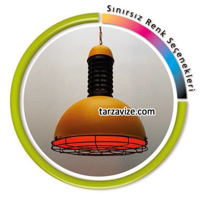 Tarzavize TLTK20 Dekoratif Kafesli Sarı Tekli Retro Modern Sarkıt Avize