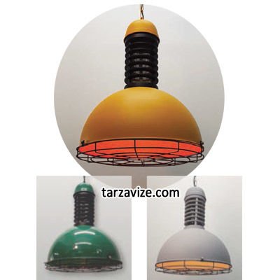 Tarzavize TLTK20 Dekoratif Kafesli Sarı Tekli Retro Modern Sarkıt Avize