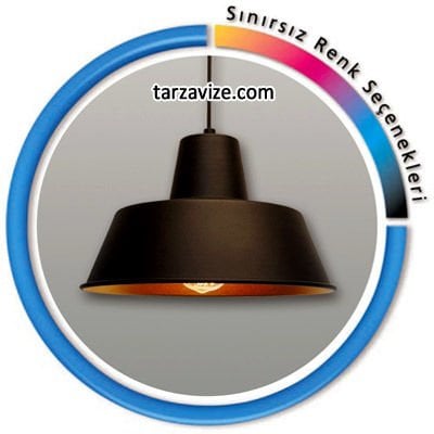 Tarzavize TLT1 Dekoratif Siyah Tekli Retro Modern Sarkıt Avize
