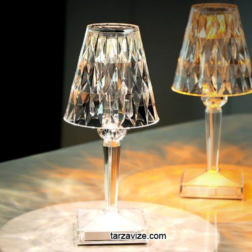 Tarzavize TR-8101 Kristal Şarjlı Dokunmatik Led Masa Lambası 3 Renk Işık