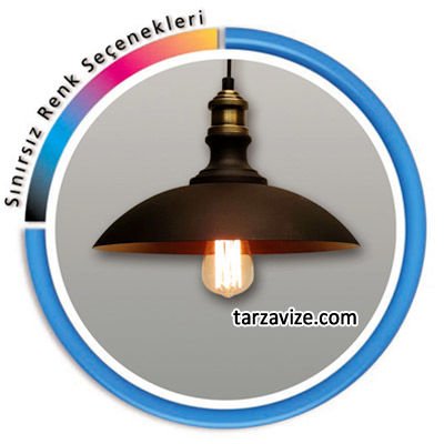 Tarzavize TLT2 Dekoratif Siyah Tekli Retro Modern Sarkıt Avize