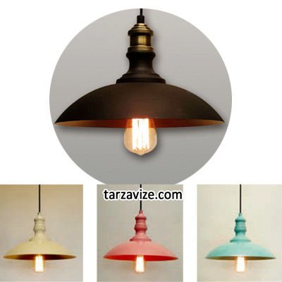 Tarzavize TLT2 Dekoratif Siyah Tekli Retro Modern Sarkıt Avize