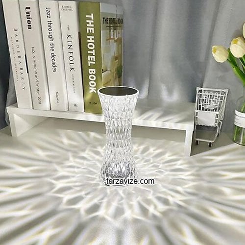 Tarzavize TR-8102 Kristal Şarjlı Dokunmatik Led Masa Lambası 3 Renk Işık