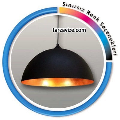 Dekoratif Siyah 4 Boy Tekli Retro Modern Tarz Avize