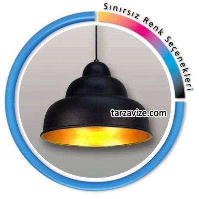 Tarzavize TLT7 Dekoratif Siyah Tekli Retro Modern Sarkıt Avize