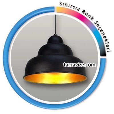 Tarzavize TLT7 Dekoratif Siyah Tekli Retro Modern Sarkıt Avize