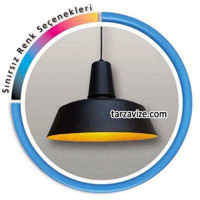 Tarzavize TLT8 Dekoratif Siyah Tekli Retro Modern Sarkıt Avize