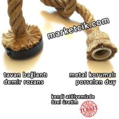 Tarzavize 1,5 Metre Duylu ve Rozanslı 2cm Dekoratif Halat Sarkıt Avize