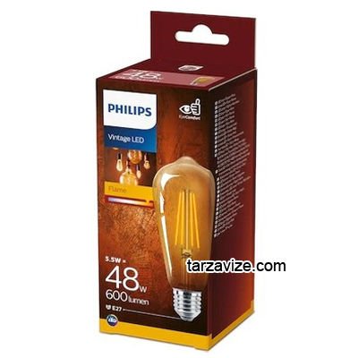 Philips 5.5 Watt Vintage Led Rustik Ampul ST64 Flame