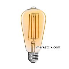 Cata 4313 Dekoratif 6 Watt Dim Edilir Amber Led Armut Ampul Uzun Filament