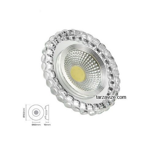 Tarzavize TR547 Sıva Altı Dekoratif Kristal Cam Led Spot Armatür Beyaz-Günışığı Işık