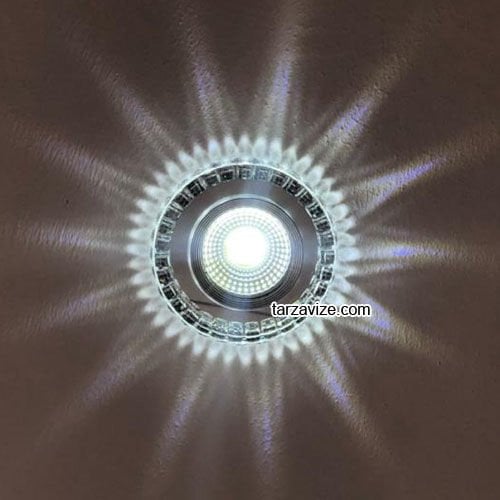 Tarzavize TR547 Sıva Altı Dekoratif Kristal Cam Led Spot Armatür Beyaz-Günışığı Işık