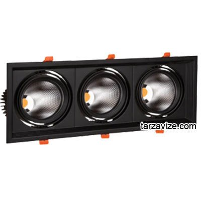 Marketcik 3x30 Watt Sıva Altı Siyah Üçlü Led Spot Armatür Beyaz-Günışığı Işık