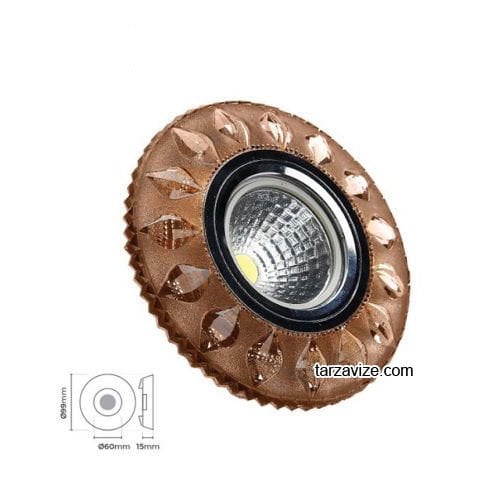 Tarzavize TR533 Sıva Altı Dekoratif Kristal Cam Led Spot Armatür Beyaz-Günışığı Işık