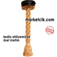 Tarzavize 50cm Duylu ve Rozanslı 2cm Dekoratif Halat Sarkıt Avize Porselen Duy