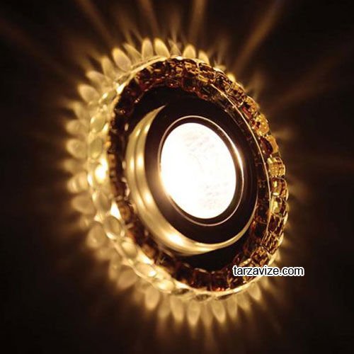 Tarzavize TR549 Sıva Altı Dekoratif Kristal Cam Led Spot Armatür Beyaz-Günışığı Işık