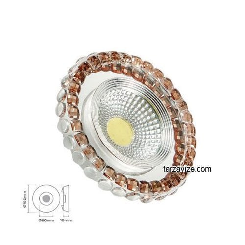 Tarzavize TR549 Sıva Altı Dekoratif Kristal Cam Led Spot Armatür Beyaz-Günışığı Işık