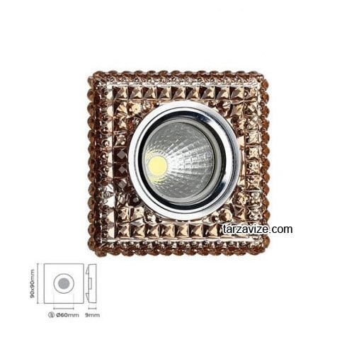Tarzavize TR539 Sıva Altı Dekoratif Kristal Cam Led Spot Armatür Beyaz-Günışığı Işık