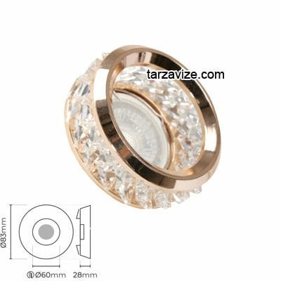 Tarzavize TR569 Sıva Altı Dekoratif Kristal Cam Led Spot Armatür Beyaz-Günışığı Işık