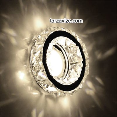 Tarzavize TR566 Sıva Altı Dekoratif Kristal Cam Led Spot Armatür Beyaz-Günışığı Işık