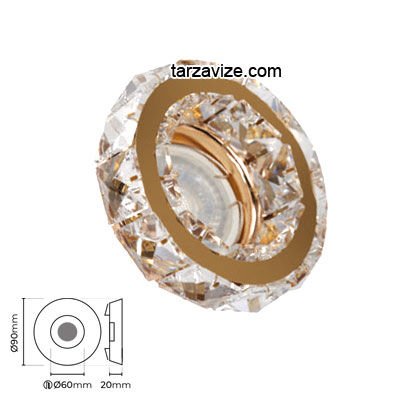 Tarzavize TR564 Sıva Altı Dekoratif Kristal Cam Led Spot Armatür Beyaz-Günışığı Işık