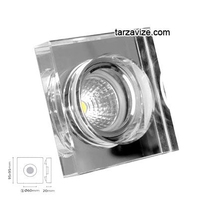 Tarzavize TR558 Sıva Altı Dekoratif Cam Led Spot Armatür Beyaz-Günışığı Işık
