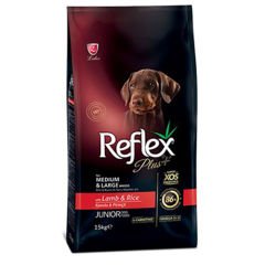 REFLEX PLUS ADULT JUNIOR MEDIUM&LARGE DOG LAMB&RICE 15 KG