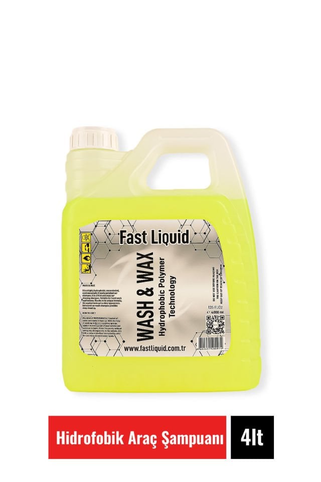 WASH & WAX 4 LT   pH NOTR Hidrofobik Araç Şampuanı