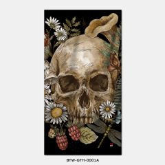 351mil Plaj Havlusu BTW-GTH-0001 FLORAL SKULL