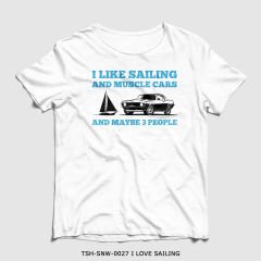 351mil T-Shirt TSH-MRN-0027 I LOVE SAILING