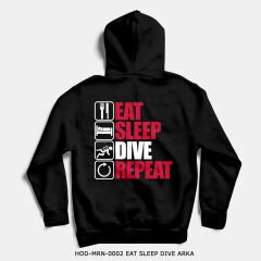 351mil Hoodie HOD-MRN-0002 EAT SLEEP DIVE