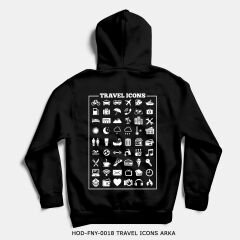 351mil Hoodie HOD-FNY-0018 TRAVEL ICONS