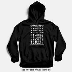 351mil Hoodie HOD-FNY-0018 TRAVEL ICONS
