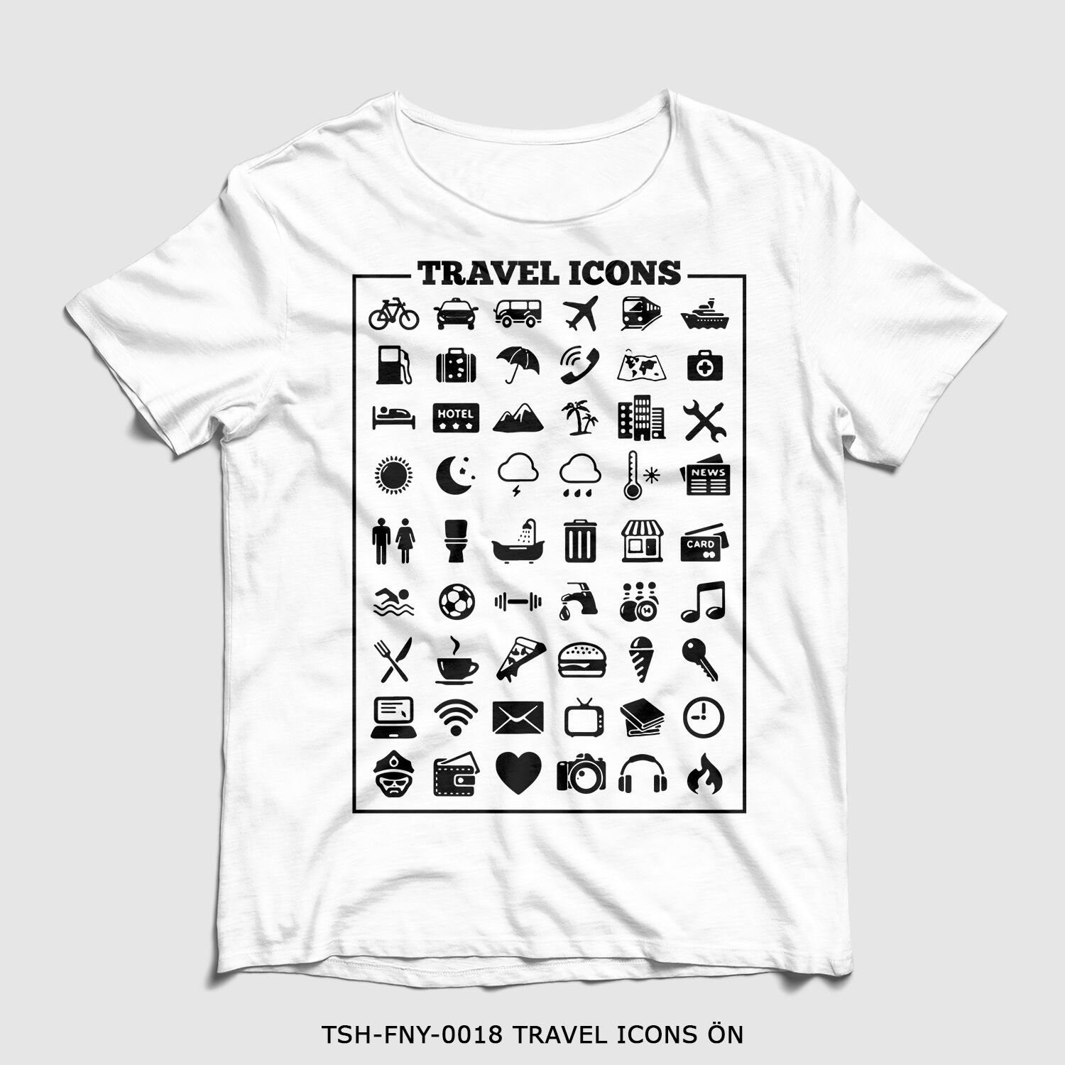 351mil T-Shirt TSH-FNY-0018 TRAVEL ICONS