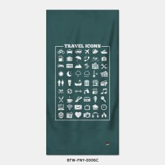 351mil Plaj Havlusu BTW-FNY-0006 TRAVEL ICONS