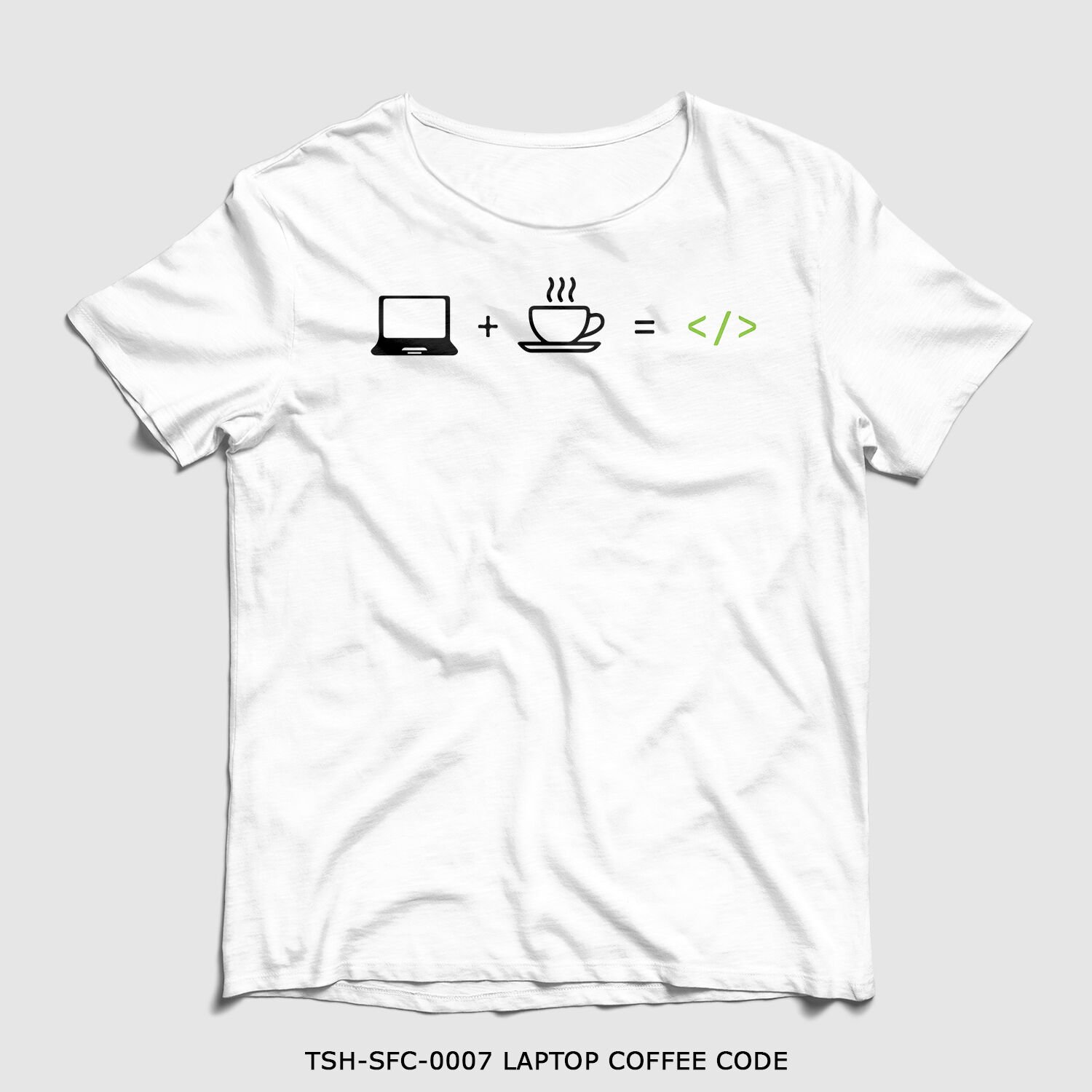 351mil T-Shirt TSH-SFC-0007 LAPTOP COFFEE CODE