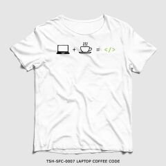 351mil T-Shirt TSH-SFC-0007 LAPTOP COFFEE CODE