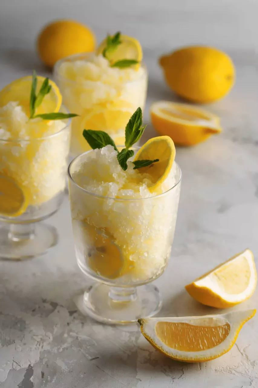 Evde ferahlatıcı limonlu frozen yapın! Limon suyu, şeker, nane ve buz küplerini blenderda karıştırın, dondurup tekrar karıştırarak servis edin. Yaz sıcağında mükemmel bir serinlik!
