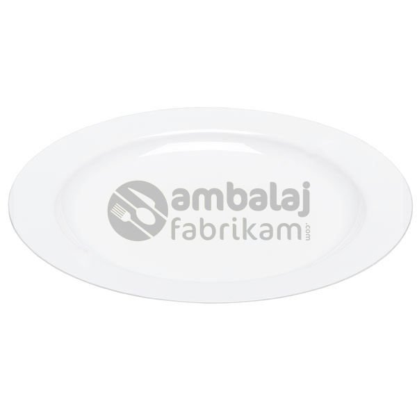 26 cm Plastik Beyaz Tabak